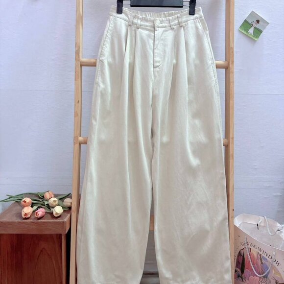 White High Waisted Wide Leg Pants - Picture 1 of 3